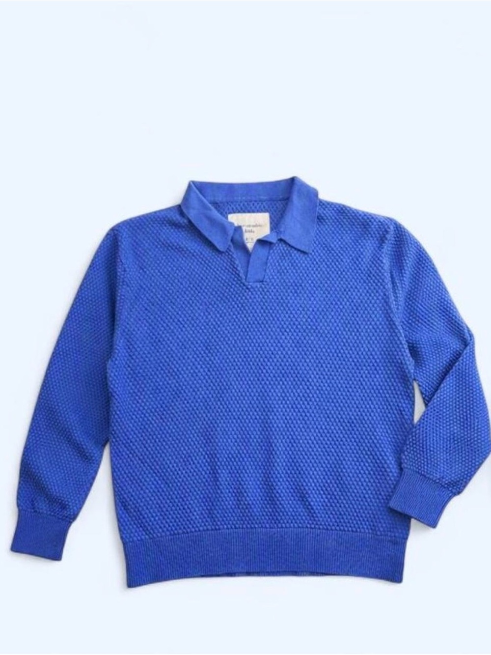 Abercrombie Kids Royal Blue Waffle Knit Polo Sweater Size 9/10 💙